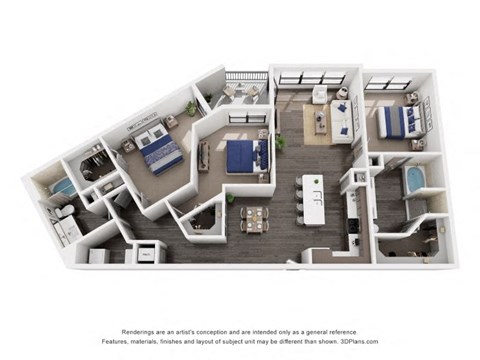 a 1 bedroom floor plan  950 sq ft